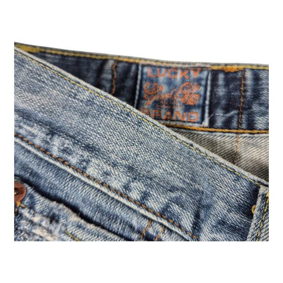 Lucky Brand USA Button Fly Easy Ride Bootcut Vintage Hi Rise Blue Jeans 34 x 32 - Picture 4 of 4